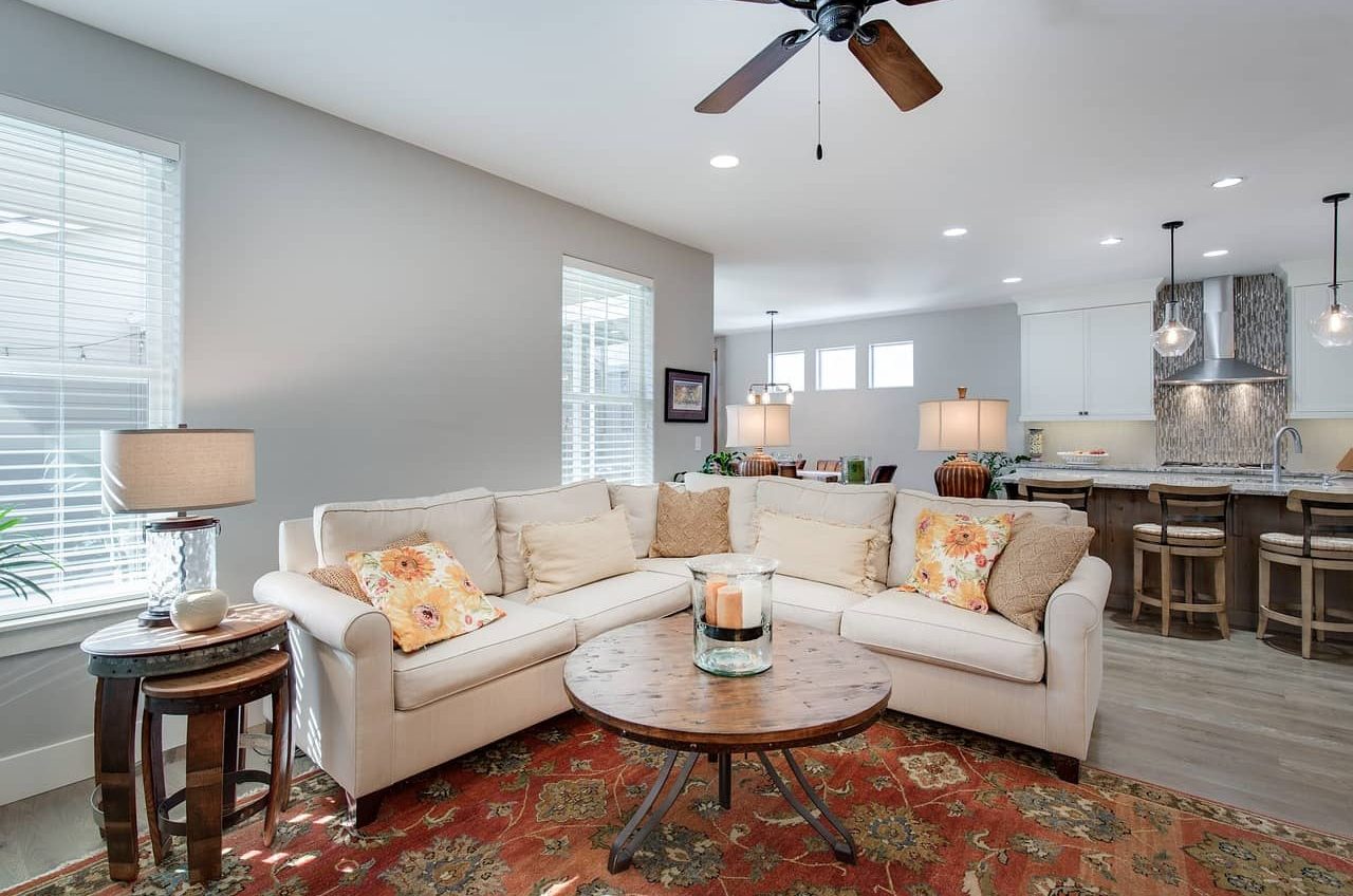 Interior of a spacious dining room in a home